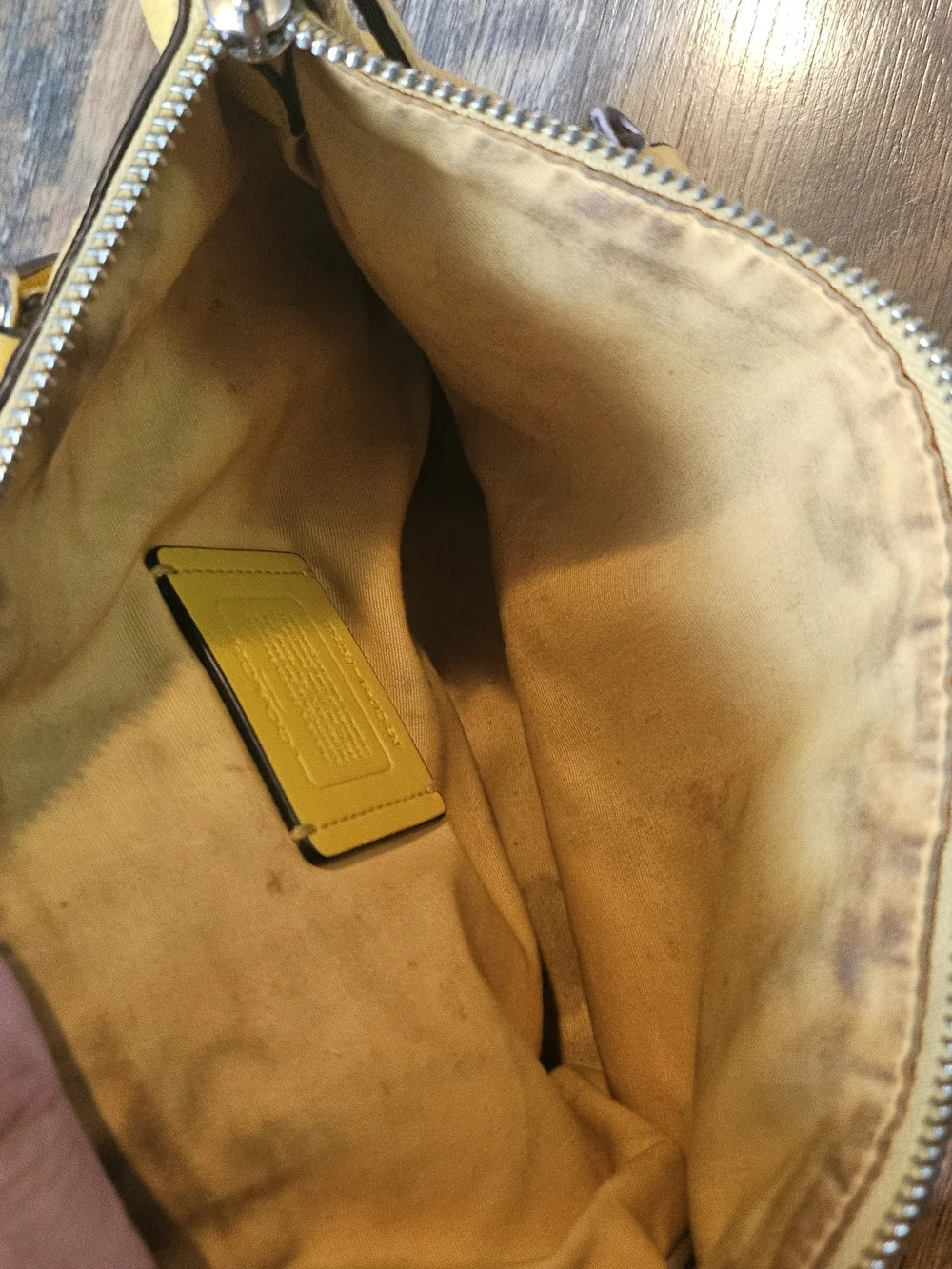Coach Pebbled Leather Satchel in Mustard Yellow